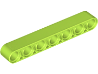 Technic, Liftarm Thick 1 x 7, 32524 Lime N