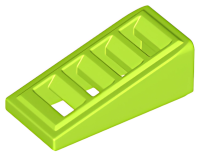 Деталь LEGO Slope 18 2 x 1 x 2/3 with Grille 61409 (18863, 67119) Lime U