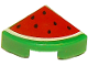 Tile, Round 1 x 1 Quarter with Red Watermelon Pattern, 25269pb002  