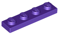 Plate 1 x 4, 3710 Dark Purple N