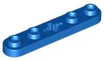 Technic, Plate 1 x 5 with Smooth Ends, 4 Studs and Center Axle Hole, 32124 Blue N