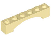 Деталь Lego Арка Arch 1 x 6 Raised Arch 92950 Tan N