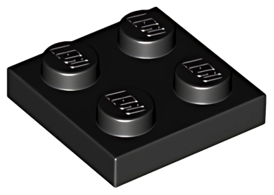 Деталь LEGO Plate 2 x 2 3022 (94148) Black U