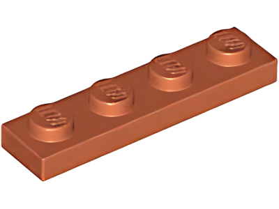 Деталь LEGO Plate 1 x 4 3710 Dark Orange U