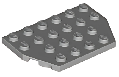 Деталь LEGO Wedge, Plate 4 x 6 Cut Corners 32059   Light Bluish Gray U