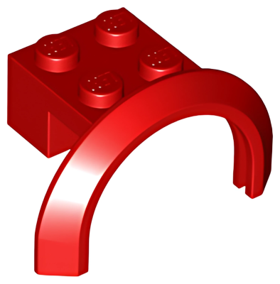 Деталь LEGO Брызговик Lego Vehicle, Mudguard 4 x 2 1/2 x 1 2/3 with Arch Round 50745 Red U