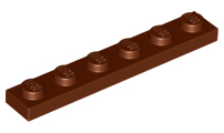 Plate 1 x 6, 3666 Reddish Brown N
