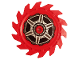 Technic Circular Saw Blade 9 x 9 with Pin Hole and Teeth in Same Direction with Wheel Spokes and Hub Pattern on Both Sides (Stickers) - Set 70642, 61403pb04  