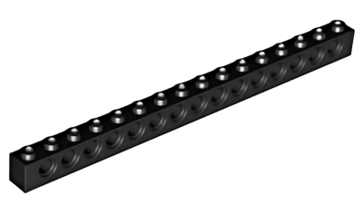 Деталь LEGO Technic, Brick 1 x 16 with Holes 3703 Black U
