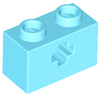 Technic, Brick 1 x 2 with Axle Hole, 32064 Medium Azure N
