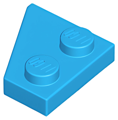 Деталь LEGO  Lego Wedge, Plate 2 x 2 Right 24307 Dark Azure U