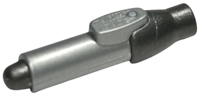 Minifigure, Utensil Pen with Molded Pearl Dark Gray Tip and Cap Pattern, 35809pb03 Flat Silver U