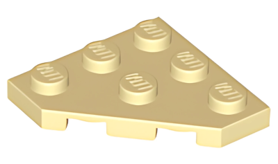 Деталь LEGO Wedge, Plate 3 x 3 Cut Corner 2450 Tan U