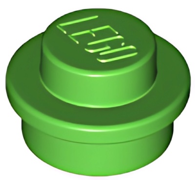 Деталь LEGO Plate, Round 1 x 1 4073 Bright Green U
