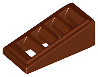 Деталь LEGO Slope 18 2 x 1 x 2/3 with Grille 61409 (18863, 67119) Reddish Brown U