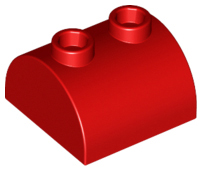 Slope, Curved 2 x 2 Double with 2 Hollow Studs, 30165 Red N