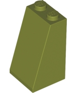 Slope 75 2 x 2 x 3 - Solid Studs, 3684c Olive Green N