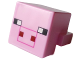 Creature Head Pixelated with Black Eyes and Plain Snout with Dark Pink Outline and Dark Red Square Nostrils Pattern (Minecraft Pig), 19727pb011