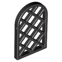 Pane for Window 1 x 2 x 2 2/3 Lattice Diamond with Rounded Top, 30046 Black N