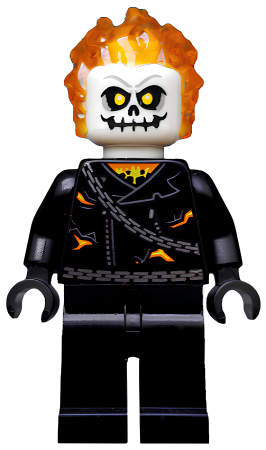 Минифигурка Lego Ghost Rider, Johnathon 'Johnny' Blaze - White Head, Chain Belt sh267 U