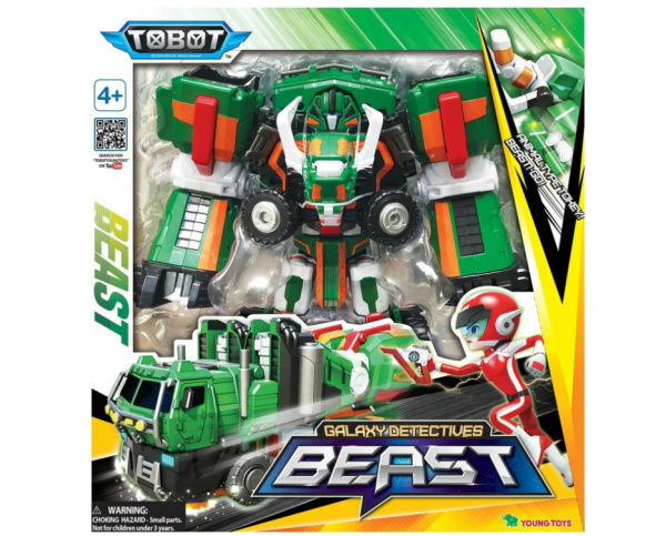 Трансформер YOUNG TOYS Tobot Galaxy detectives Beast 301095, белый/зеленый