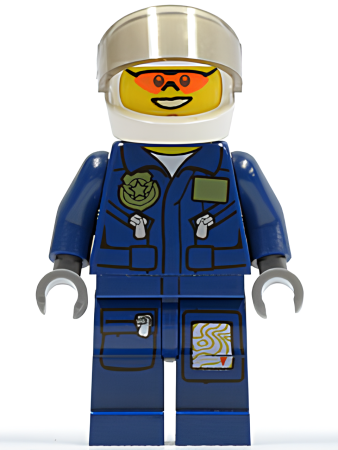 Минифигурка Lego Forest Police - Helicopter Pilot, Dark Blue Flight Suit with Badge, Helmet cty0267 U