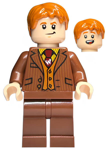 Минифигурка Lego Harry Potter Fred Weasley - Reddish Brown Suit, Dark Red Tie, Grin / Smiling Head hp252