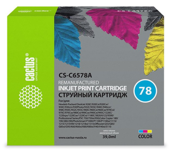 Картридж Cactus для принтеров HP 78 C6578A Color цветной совместимый