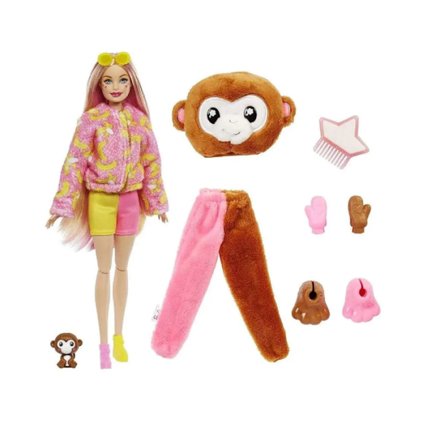 Кукла Barbie Cutie Reveal Милашка-проявляшка Обезьяна HKR01