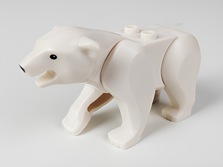 Медведь белый Lego Bear with 2 Studs on Back with Black Eyes (Polar Bear) 98295c01pb01 White