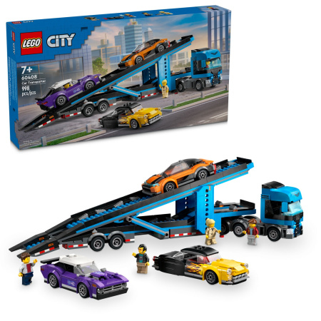 Конструктор LEGO City 60408 Грузовик-автовоз со спортивными автомобилями