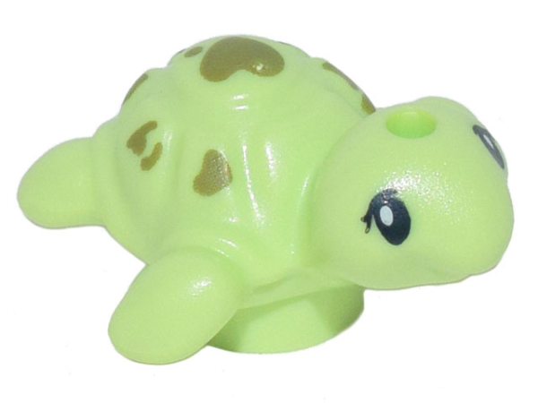 Черепаха Lego Turtle Baby, Friends with Black Eyes and Olive Green Spots Pattern 49576pb01