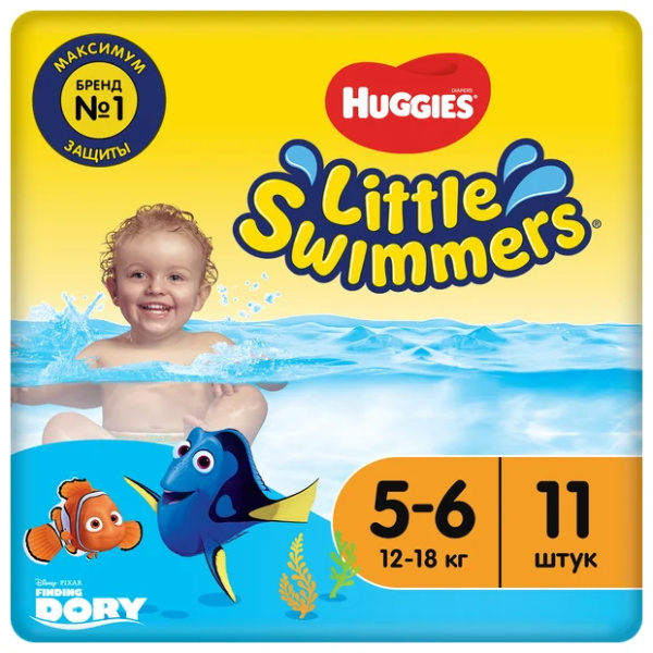 Huggies трусики-подгузники для плавания Little Swimmers 5-6 (12-18 кг) 11 шт.
