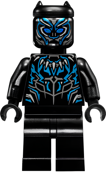 Минифигурка Lego Black Panther - Claw Necklace, Metallic Light Blue Highlights sh478 U