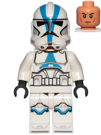 Минифигурка Lego Star Wars Clone Trooper, 501st Legion (Phase 2) - White Arms, Nougat Head sw1094