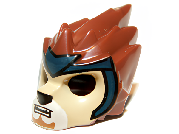 Lego Minifigure Headgear Mask Lion with Tan Face and Dark Blue Headpiece 11129pb01