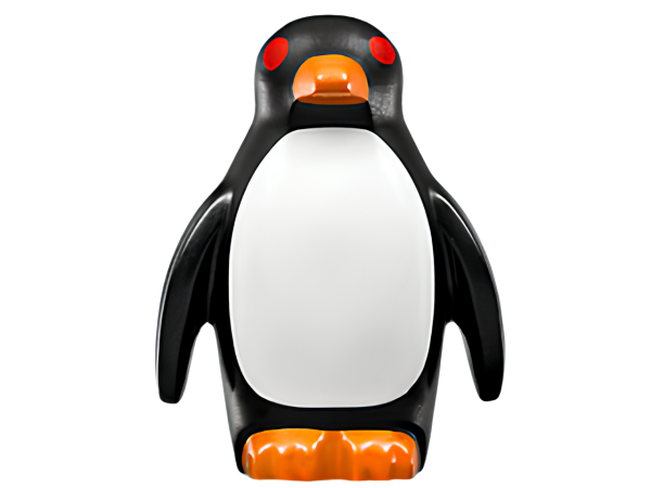 Пингвин Lego Penguin with Flippers and Stud on Back with Orange Beak 26076pb02