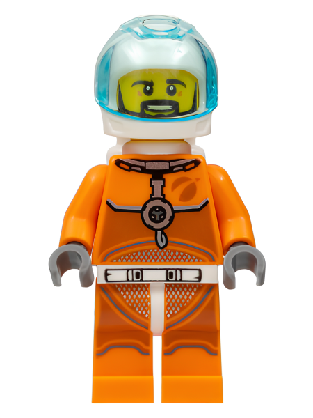 Минифигурка Lego Astronaut - Male, Orange Spacesuit with Dark Bluish Gray Lines cty1063 U