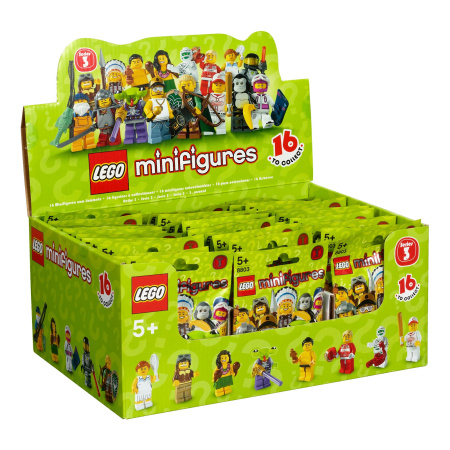 Конструктор LEGO Minifigure 4614581 Series 3 (Box of 60) (60 минифигурок  8803 в коробке)