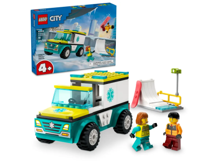 Конструктор LEGO City 60403 Скорая помощь и сноубордист