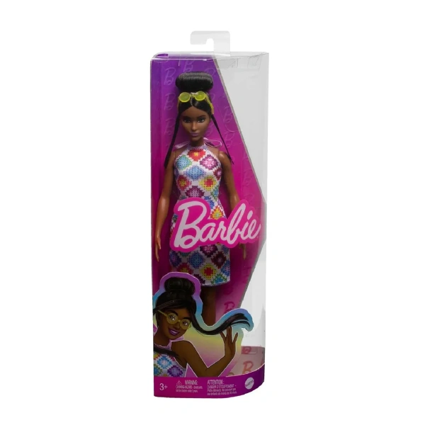 Кукла Barbie Fashionistas с пучком и вязаным платьем HJT07