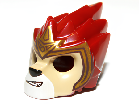 Lego Minifigure Headgear Mask Lion with Tan Face and Gold 11129pb04