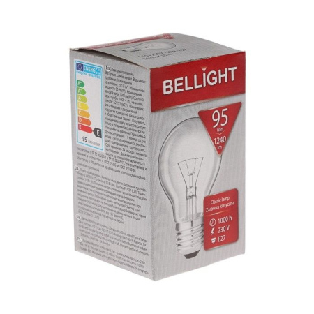 Лампа накаливания BELLIGHT, Б, 95 Вт, Е27, 230 В