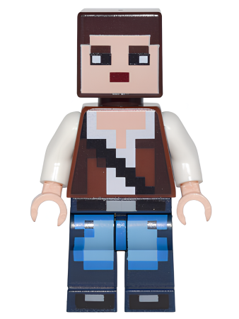 Минифигурка Lego Minecraft Skin 3 - Pixelated, Reddish Brown Vest with Strap and Blue Jeans min036