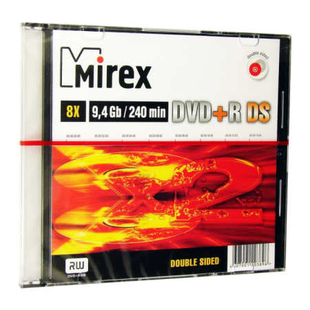 Диск DVD+R Mirex 9.4Gb DS двухсторонний slim