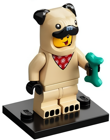 Минифигурка Lego Pug Costume Guy, Series 21 col21-5 U