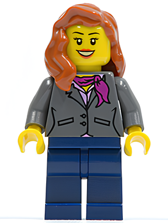 Минифигурка Lego  Dark Bluish Gray Jacket with Magenta Scarf  twn217 U