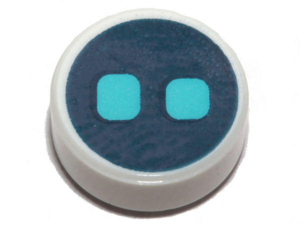 Tile, Round 1 x 1 with Medium Azure Eyes on Dark Blue Background Pattern 98138pb108