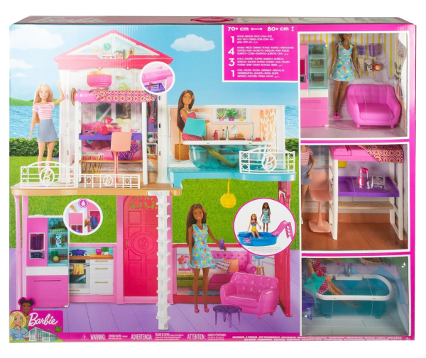 Кукольный домик Barbie GLH56 розовый