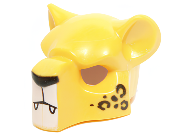 Lego Minifigure Headgear Mask Feline with Black Nose, Leopard Spots and Fangs 15084pb03